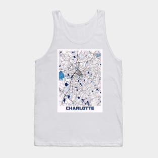 Charlotte - North Carolina MilkTea City Map Tank Top